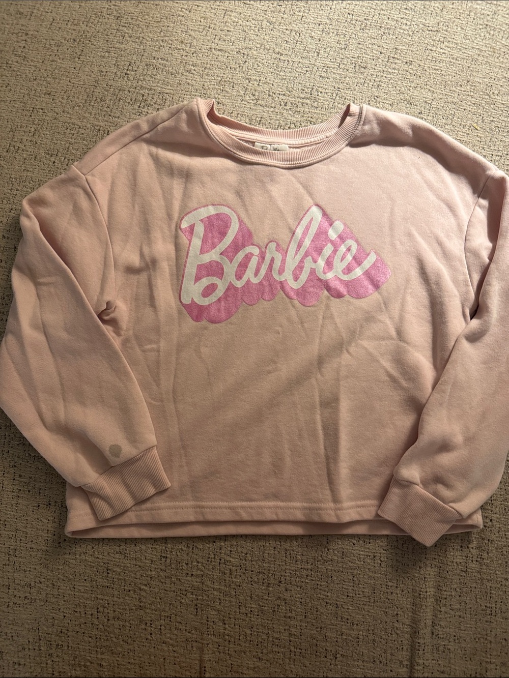Barbie Light Pink Crewneck Sweatshirt with Pink Logo